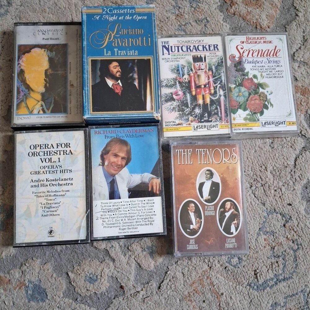 7 Classical Opera Cassettes Pavarotti The Tenors Strauss Clayderman Lot